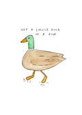 Watercolor greeting card featuring a mallard duck, titled Not a single duck in a row, from the Messy Motherhood Collection