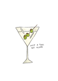 Watercolor greeting card featuring a martini glass with olives and the phrase 'Just a 'tini bit older', titled 'Tini Bit Older, from The Another Year Younger Collection