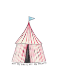 Watercolor greeting card featuring a circus tent, titled Not My Circus Not My Monkeys, from the Messy Motherhood Collection