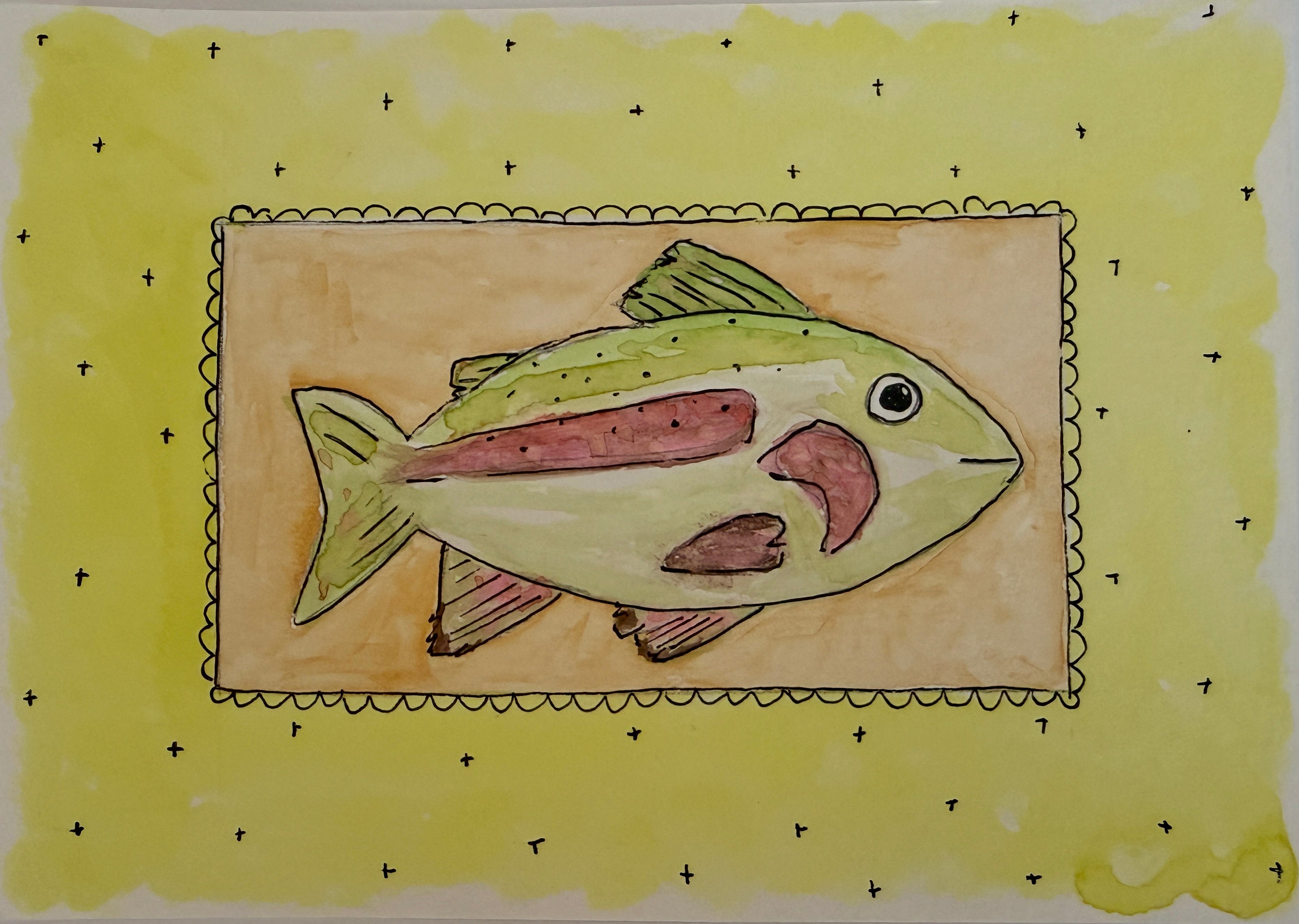 Fish | Original 5x7 watercolor