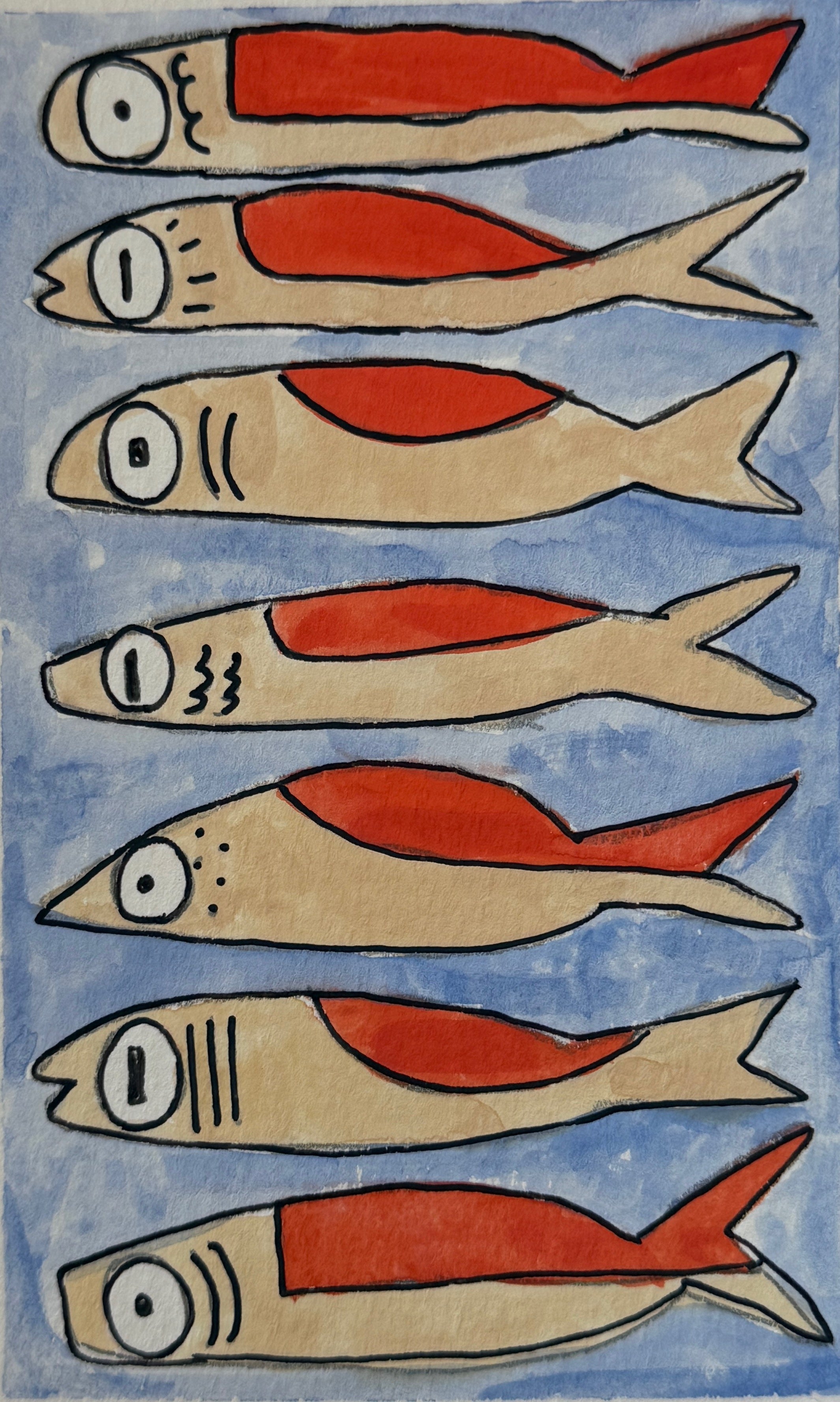 Sardines | Original 5x7 watercolor