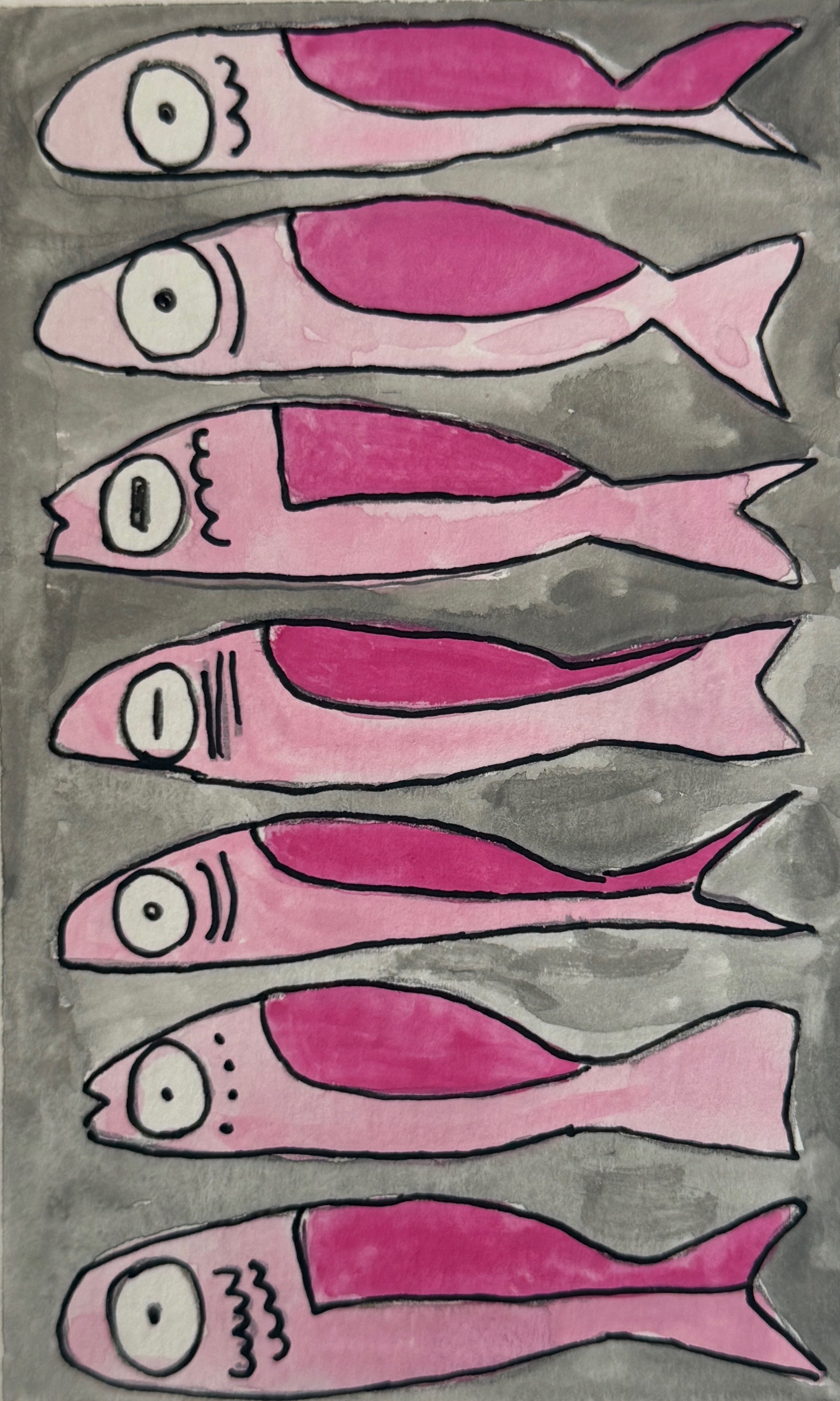 Sardines | Original 5x7 watercolor