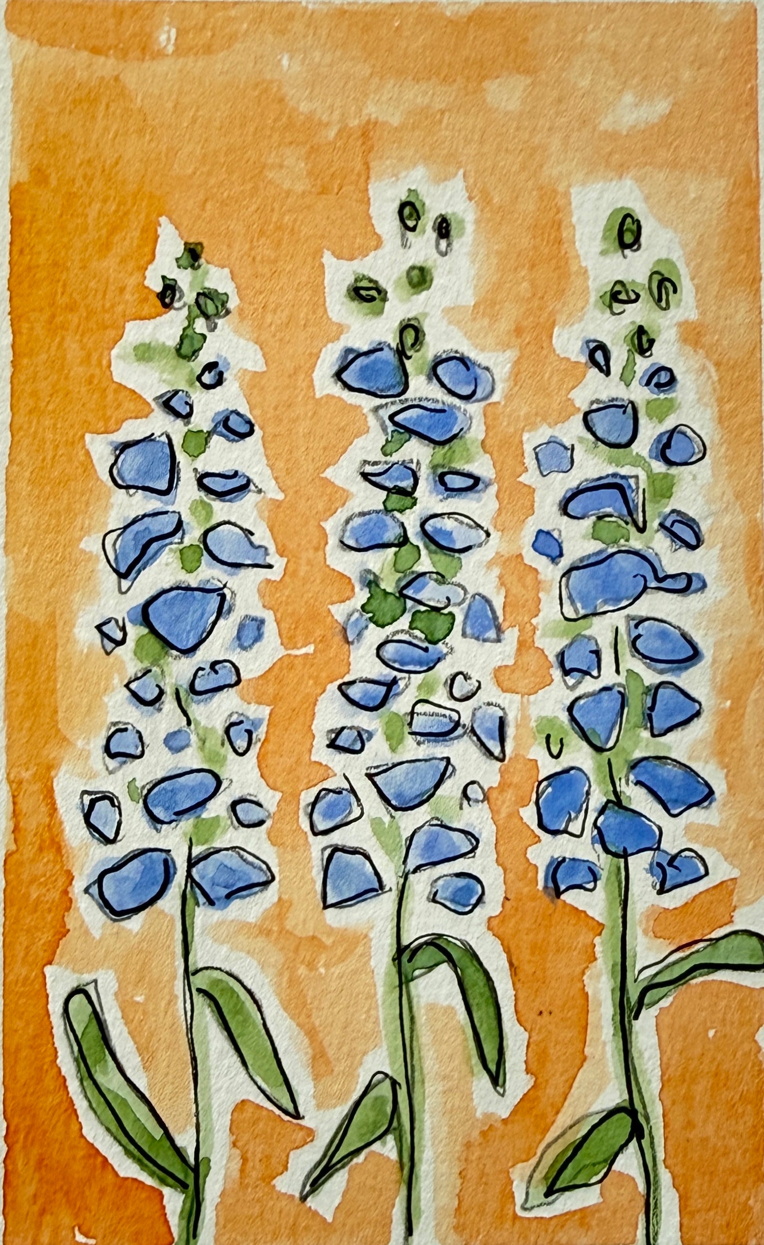 Snapdragon Flowers | Original 5x7 watercolor