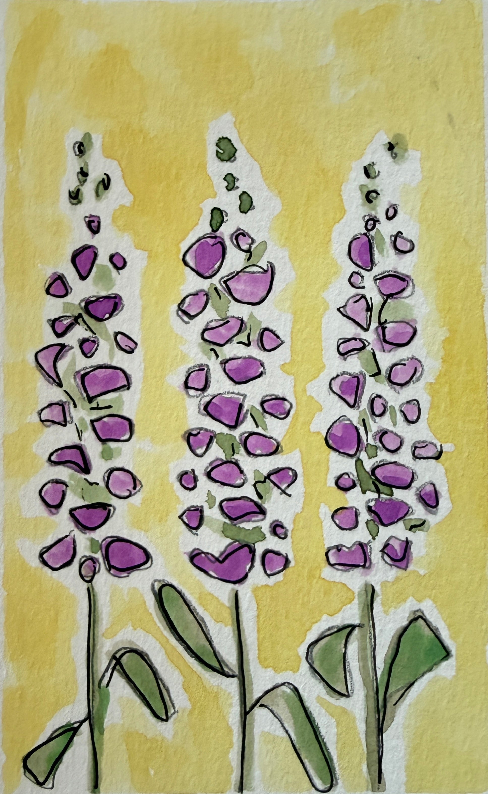 Snapdragon Flowers | Original 5x7 watercolor