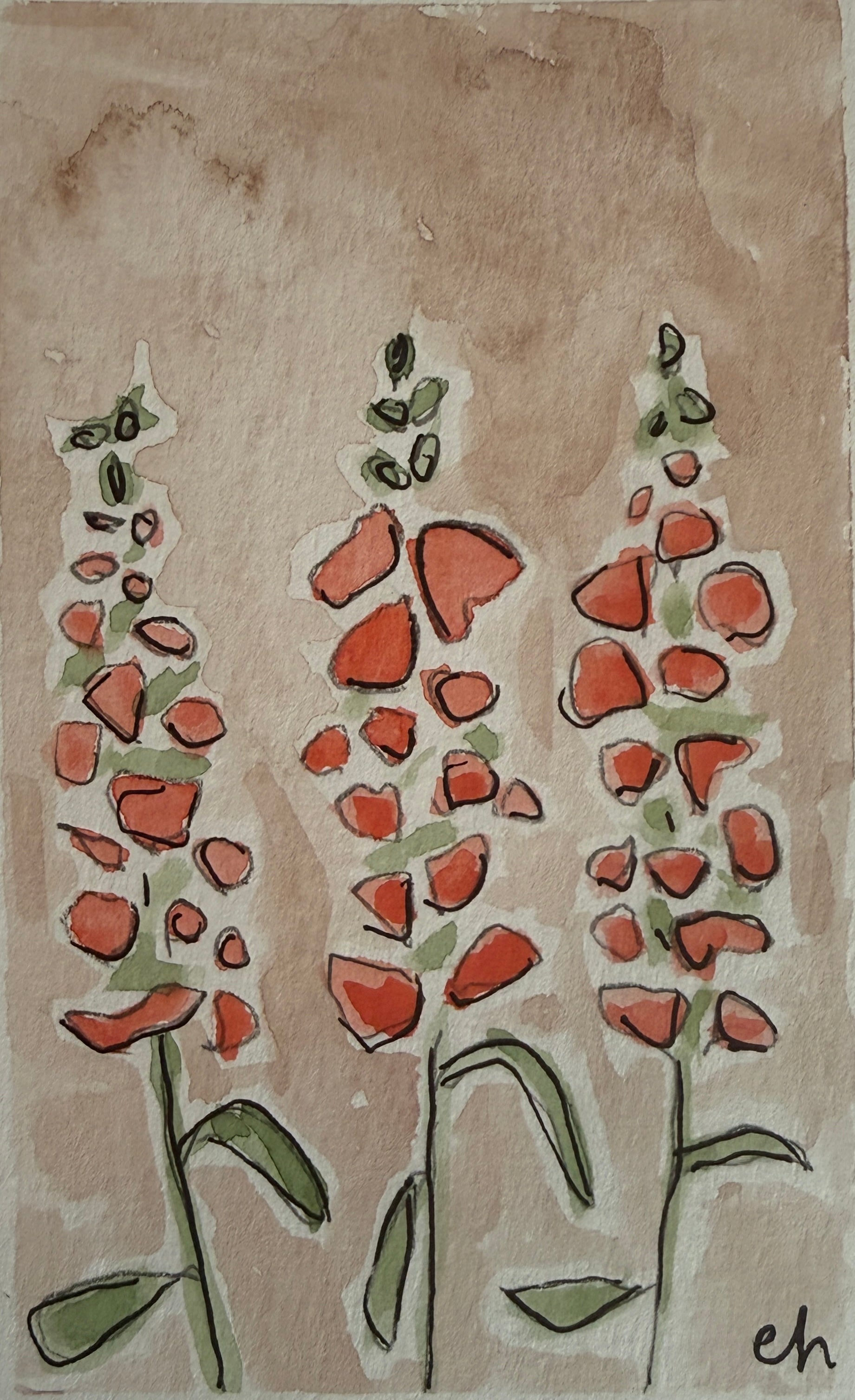 Snapdragon Flowers | Original 5x7 watercolor