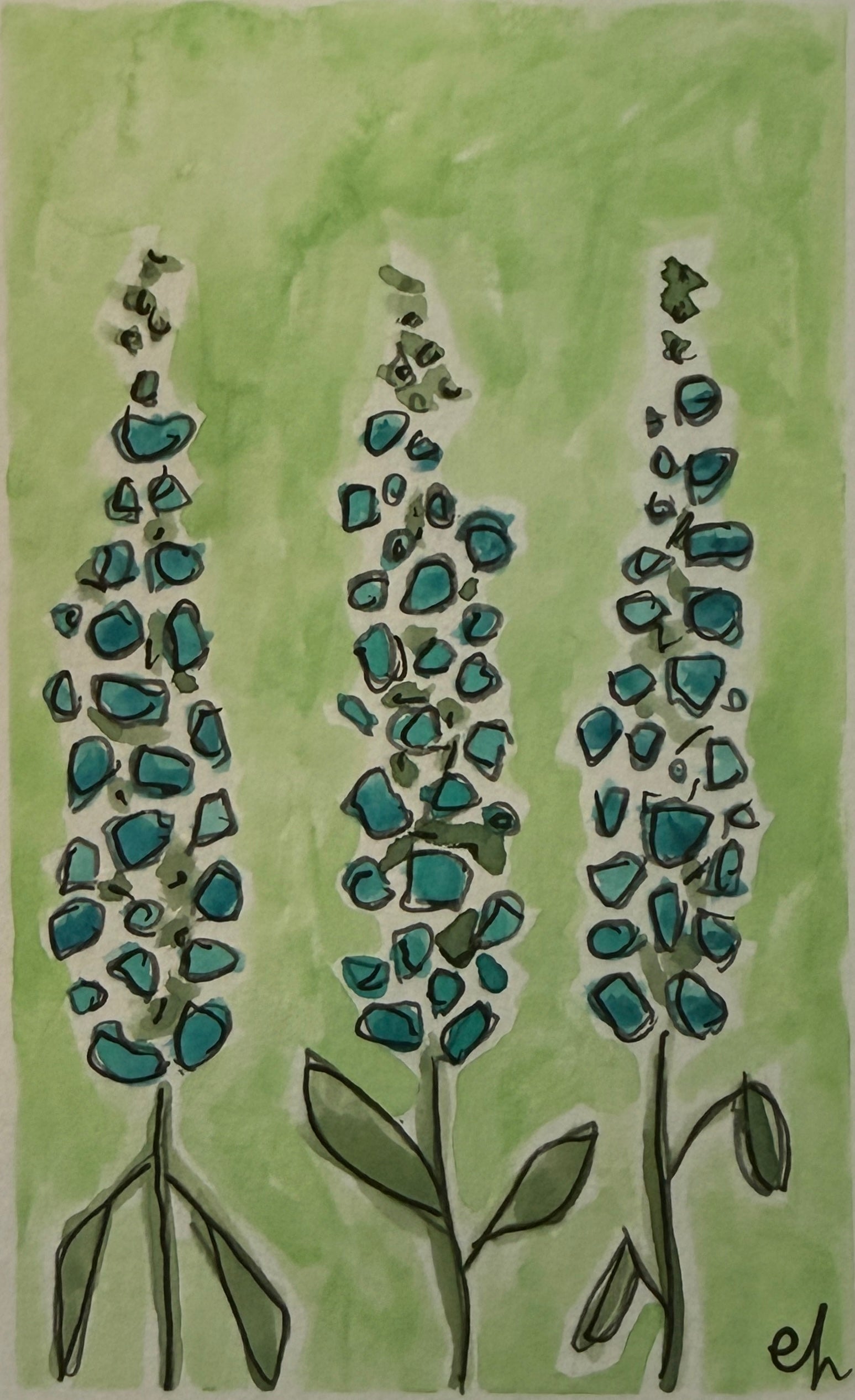 Snapdragon Flowers | Original 5x7 watercolor