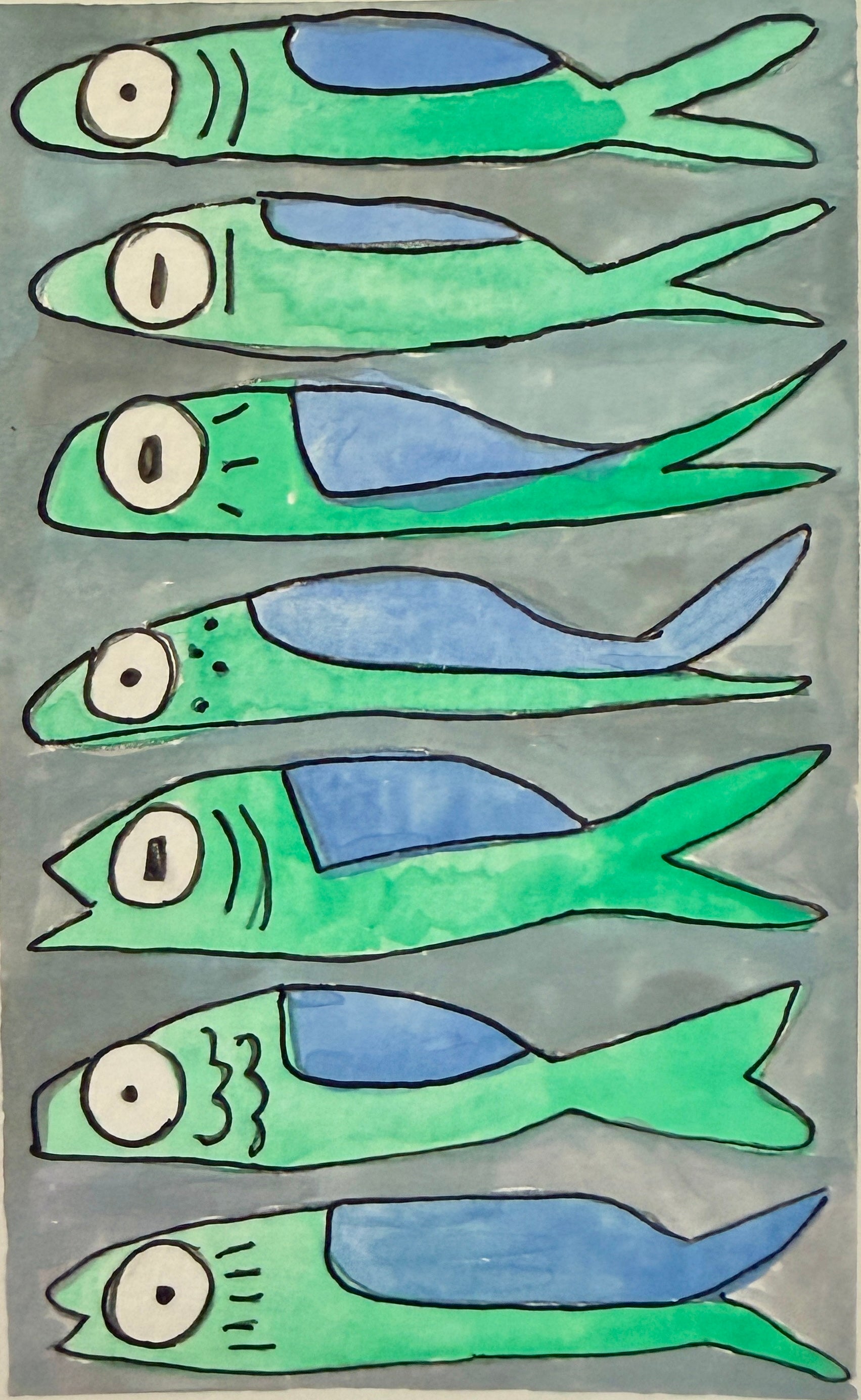 Sardines | Original 5x7 watercolor