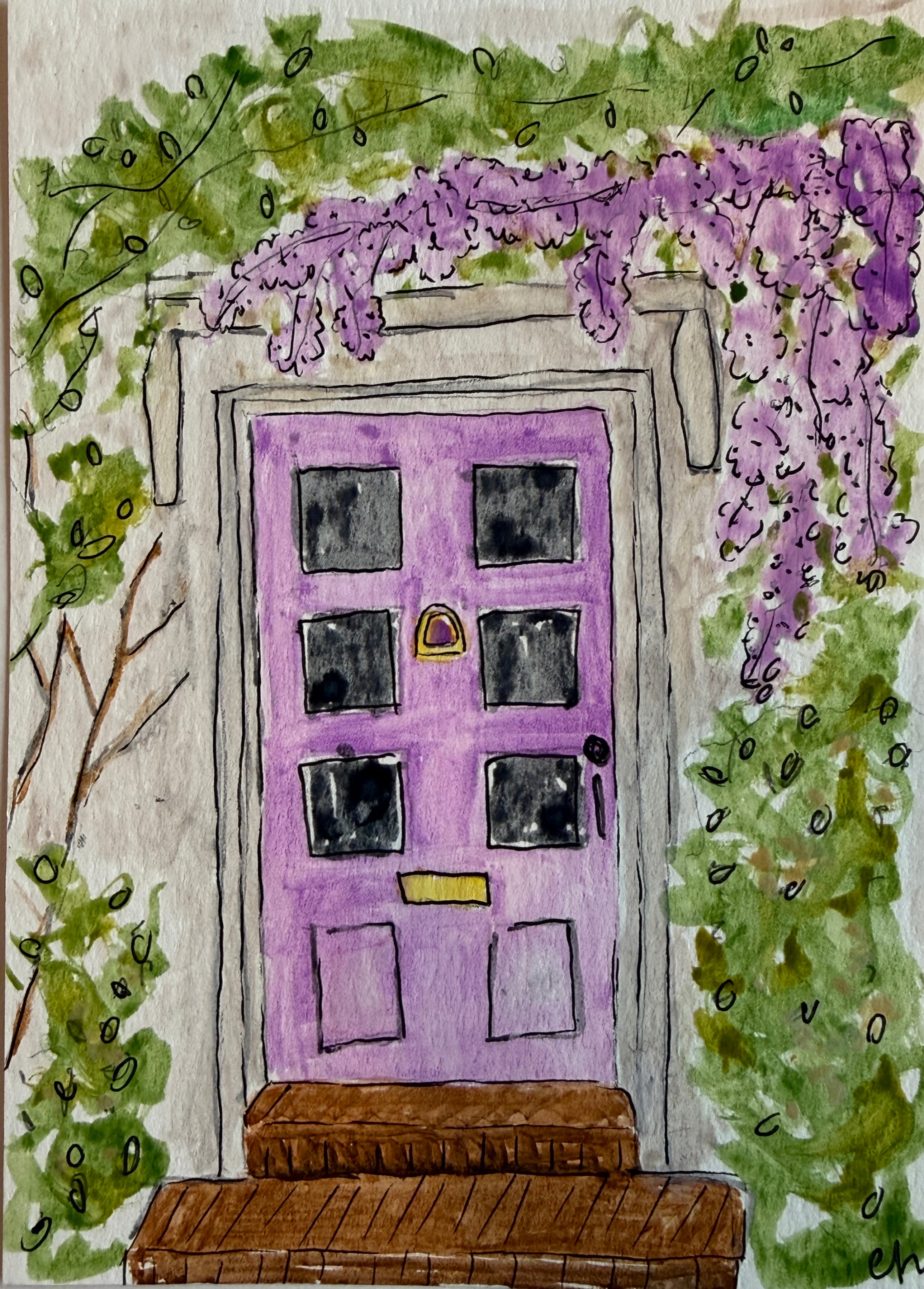 Doors | Original 5x7 watercolor