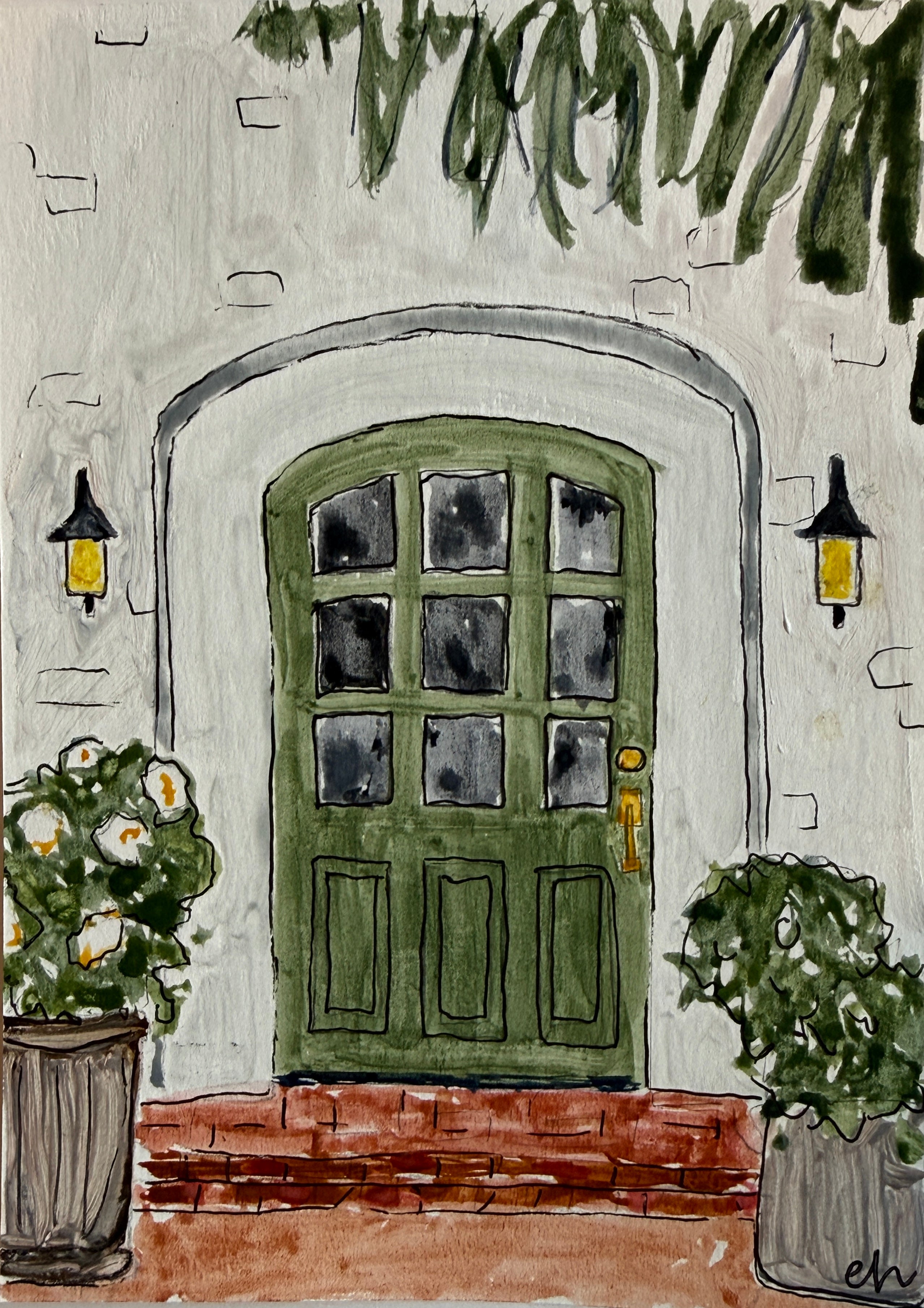 Doors | Original 5x7 watercolor
