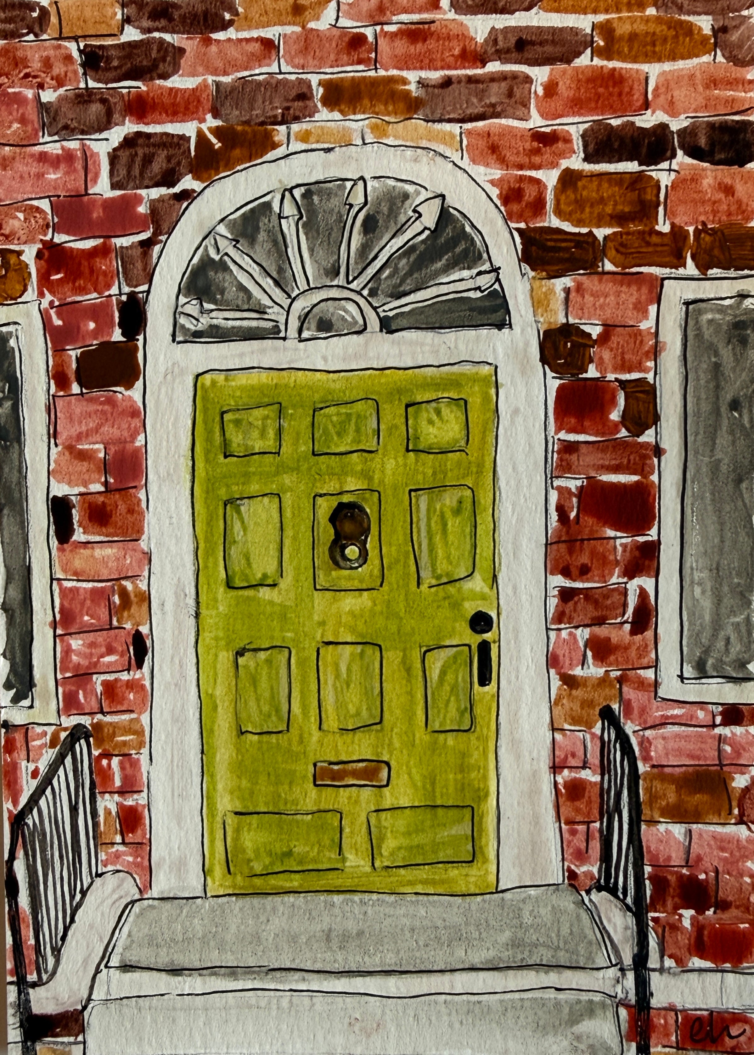 Doors | Original 5x7 watercolor