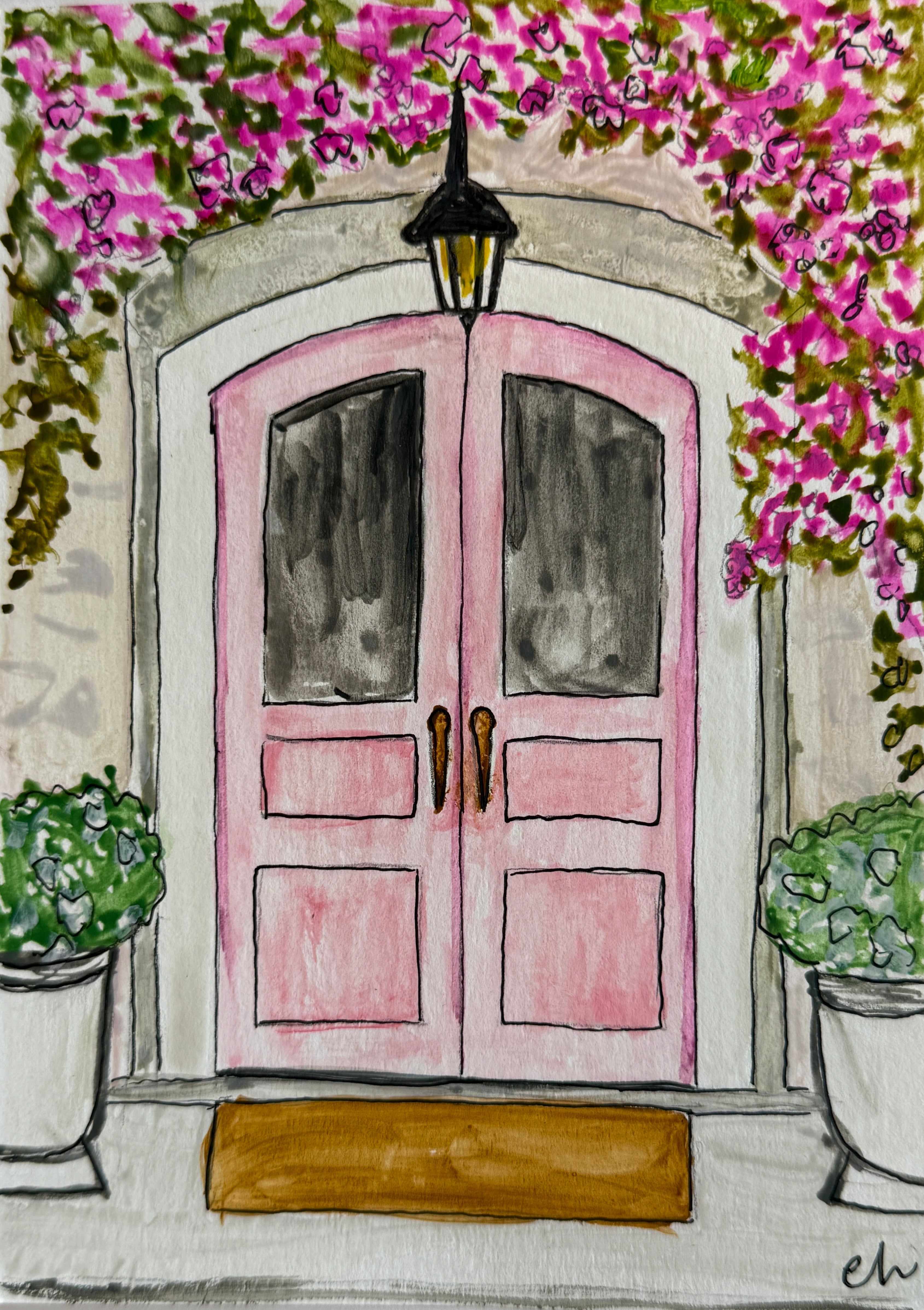 Doors | Original 5x7 watercolor