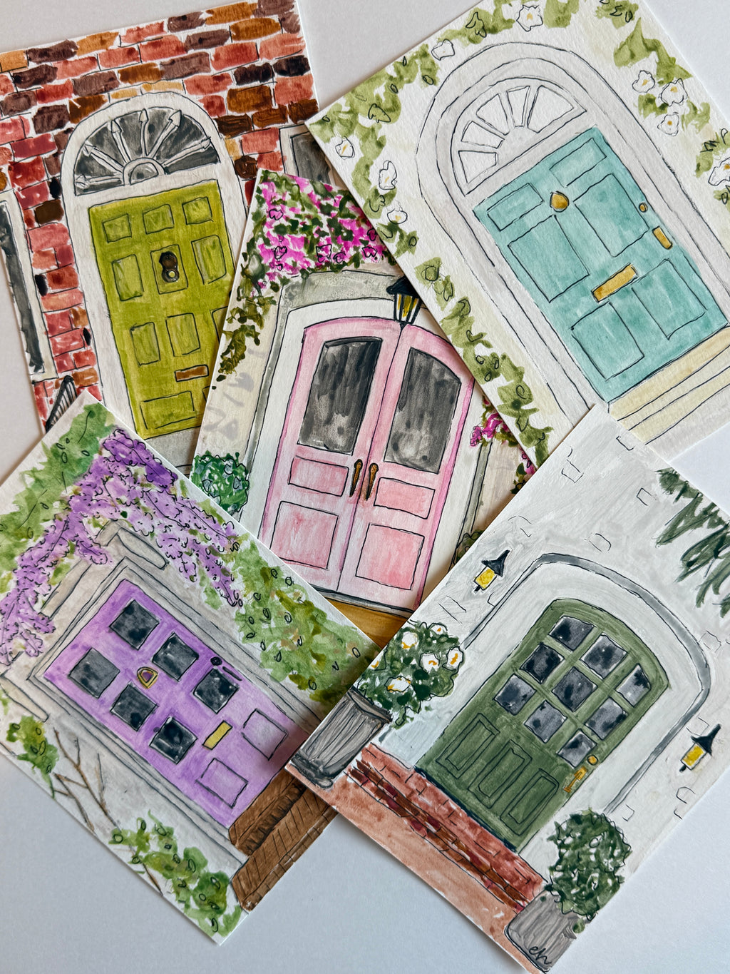 Doors | Original 5x7 watercolor