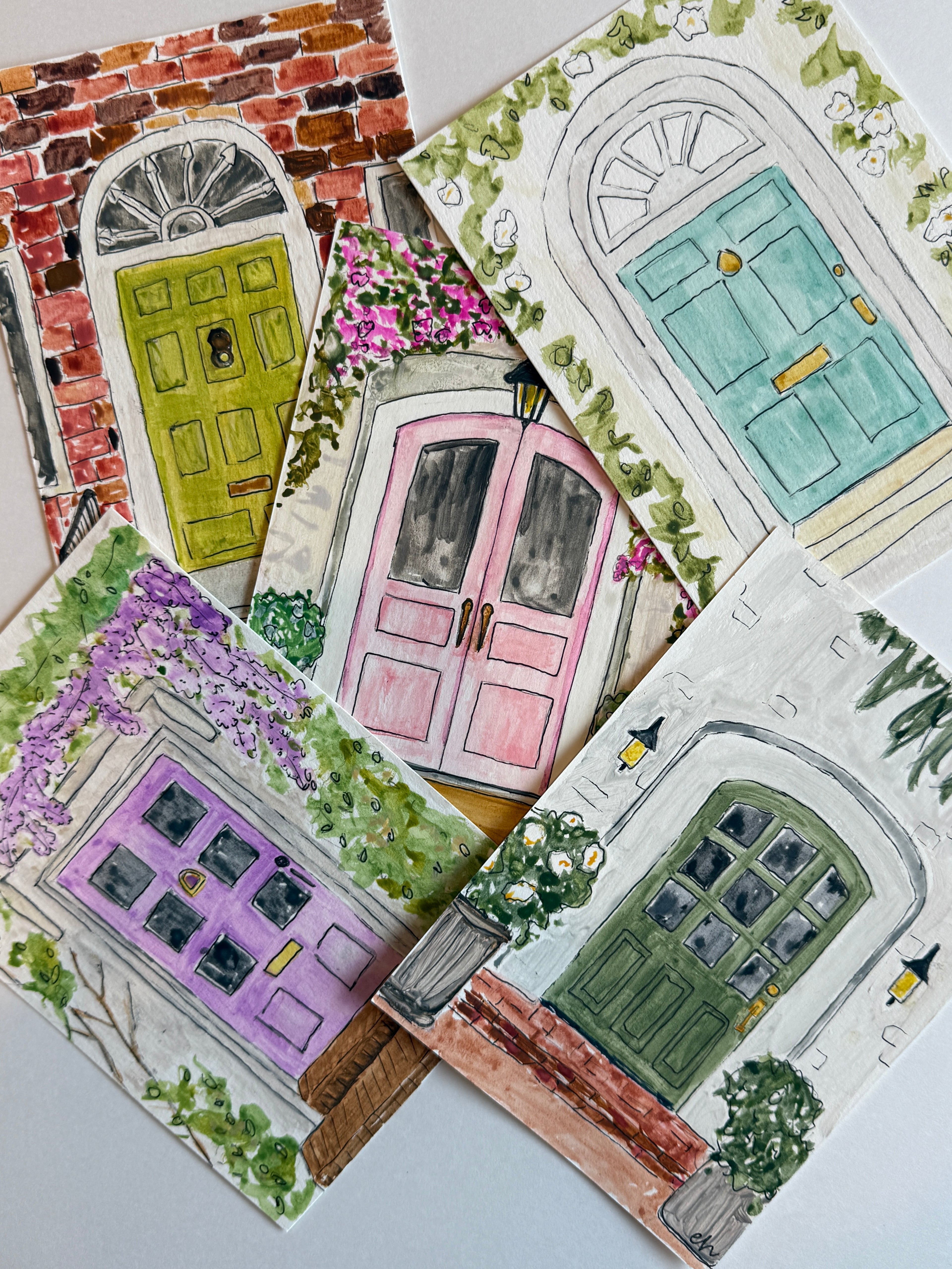 Doors | Original 5x7 watercolor